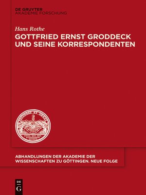cover image of Gottfried Ernst Groddeck und seine Korrespondenten